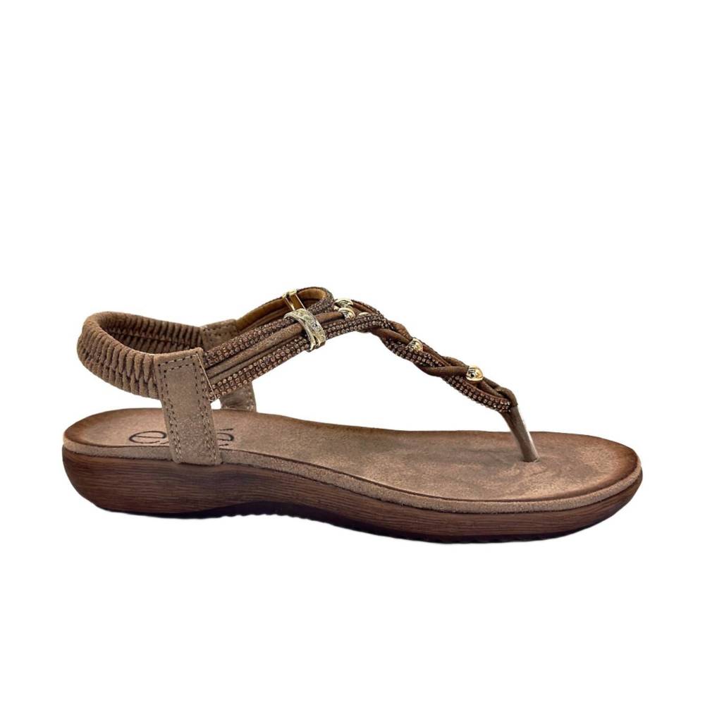 NEW EXE women's 009 flat wedge sandal in tan